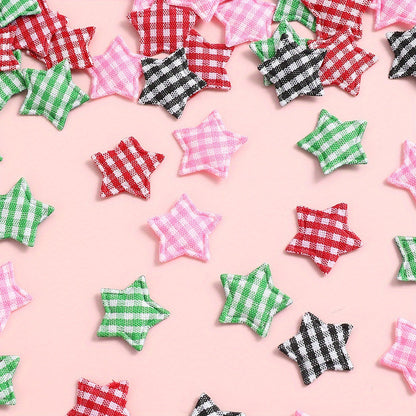 Plaid Star Embroidered Patches