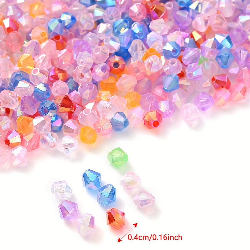 1000pcs 4mm Shiny Acrylic Faceted Beads
