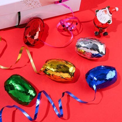 6PCS 1m Christmas Rugby-Shaped Plastic Decorative Ribbon Set