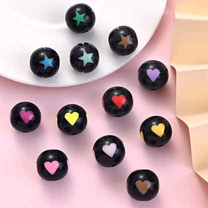 Valentine's Day Star Heart Acrylic Spacer Beads