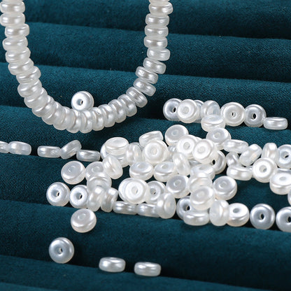 White Abacus Flat Round Acrylic Beads