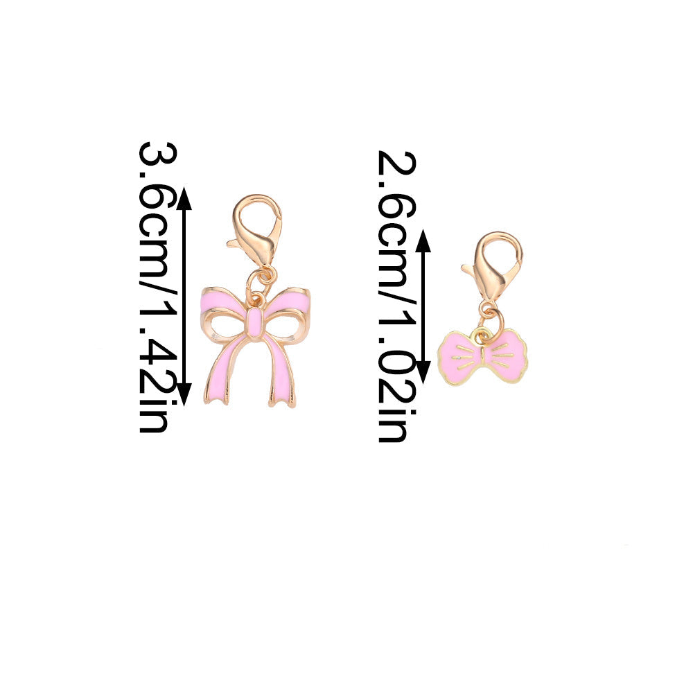 Pink Bow Enamel Pendant Charms