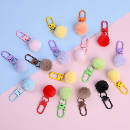 5.5x2 cm Alloy Ribbon Pom-Pom Keychain Charms
