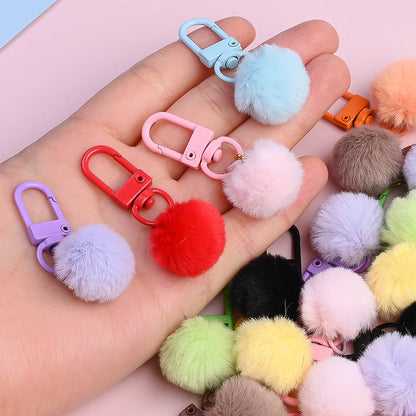 5.5x2 cm Alloy Ribbon Pom-Pom Keychain Charms