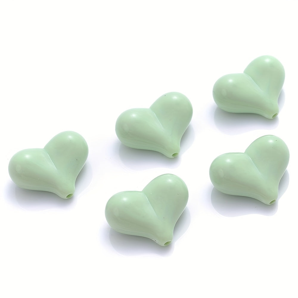20PCS 17×21mm Multicolor Acrylic Heart Spacer Beads