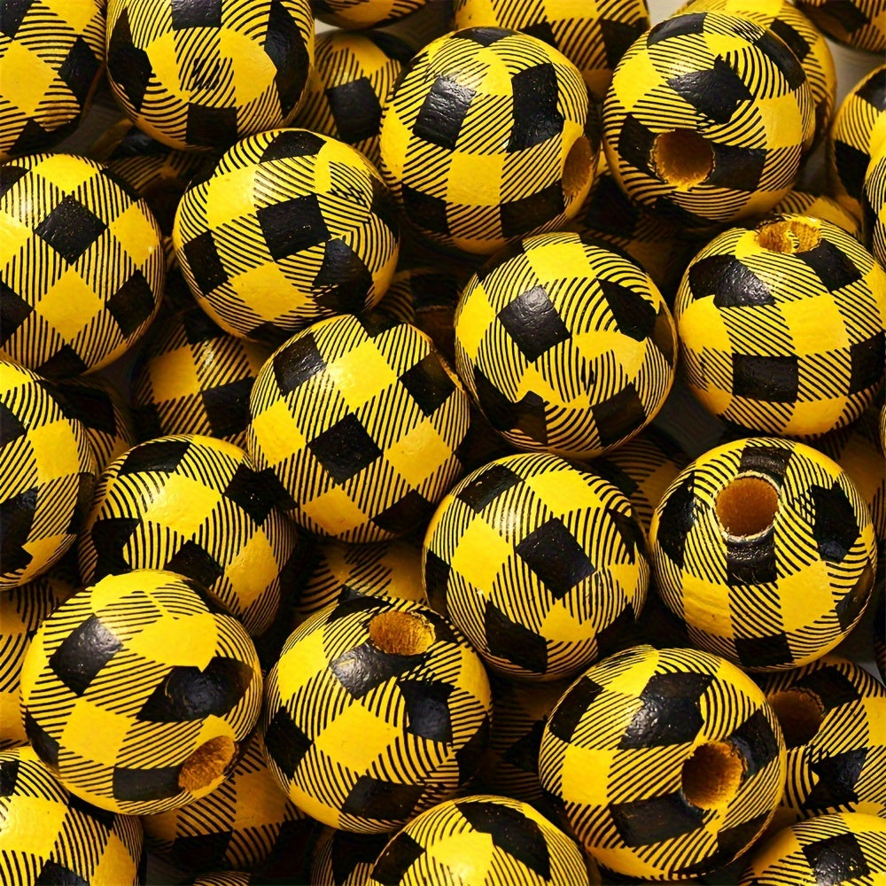 Bee Series Striped Wooden Beads
