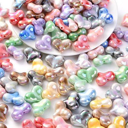 Acrylic AB Heart Beads