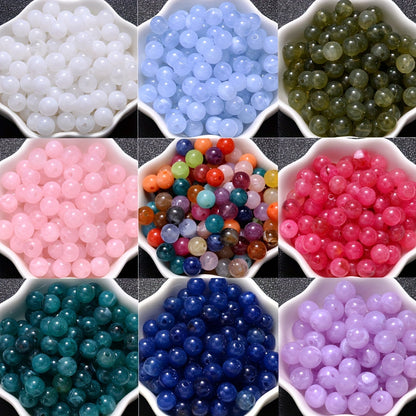 100PCS 8mm Multicolor Gradient Acrylic Spacer Bead Set