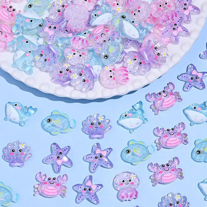 Colorful Ocean Series Resin Flatback Appliques