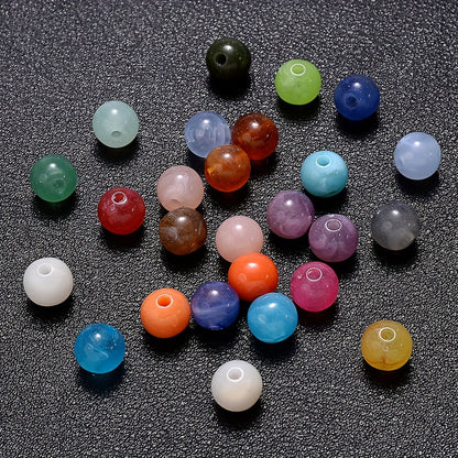 100PCS 8mm Multicolor Gradient Acrylic Spacer Bead Set