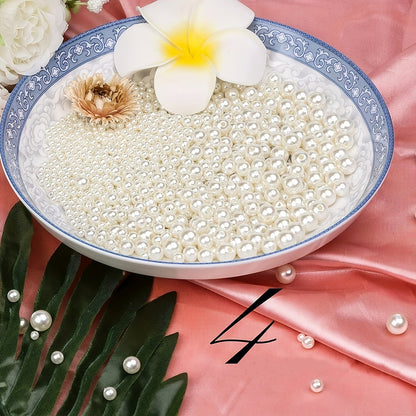 1095pcs/box White & Ivory Imitation Pearl Beads