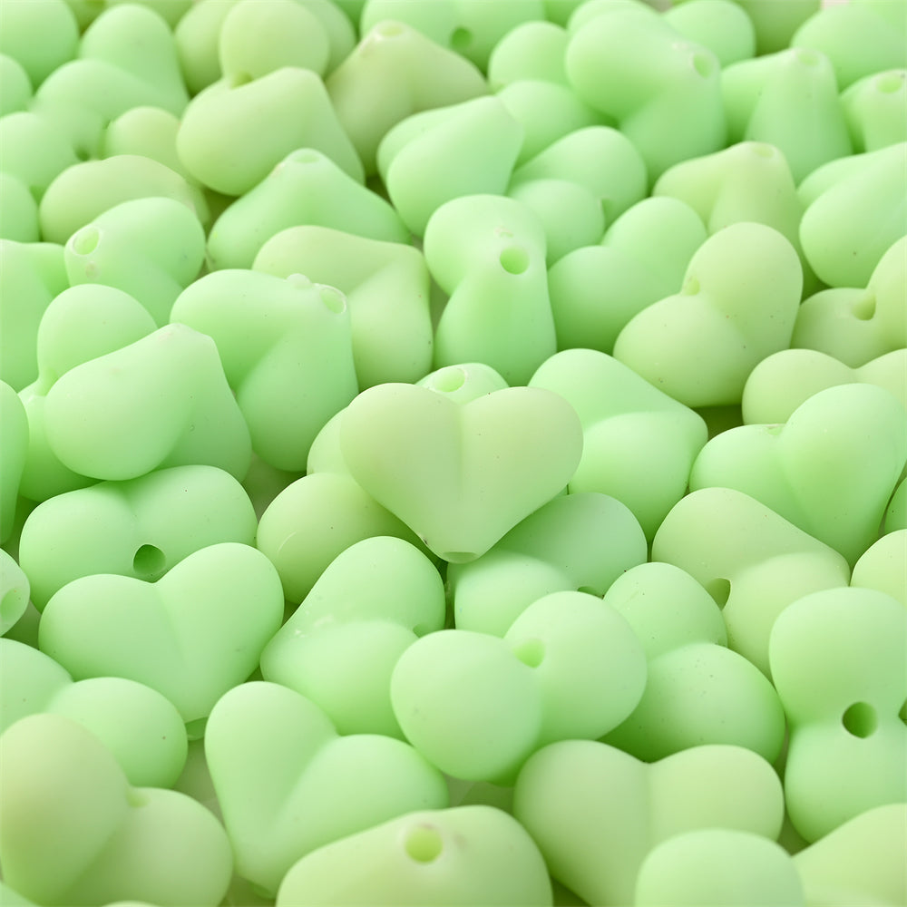 Acrylic Matte Heart Spacer Beads