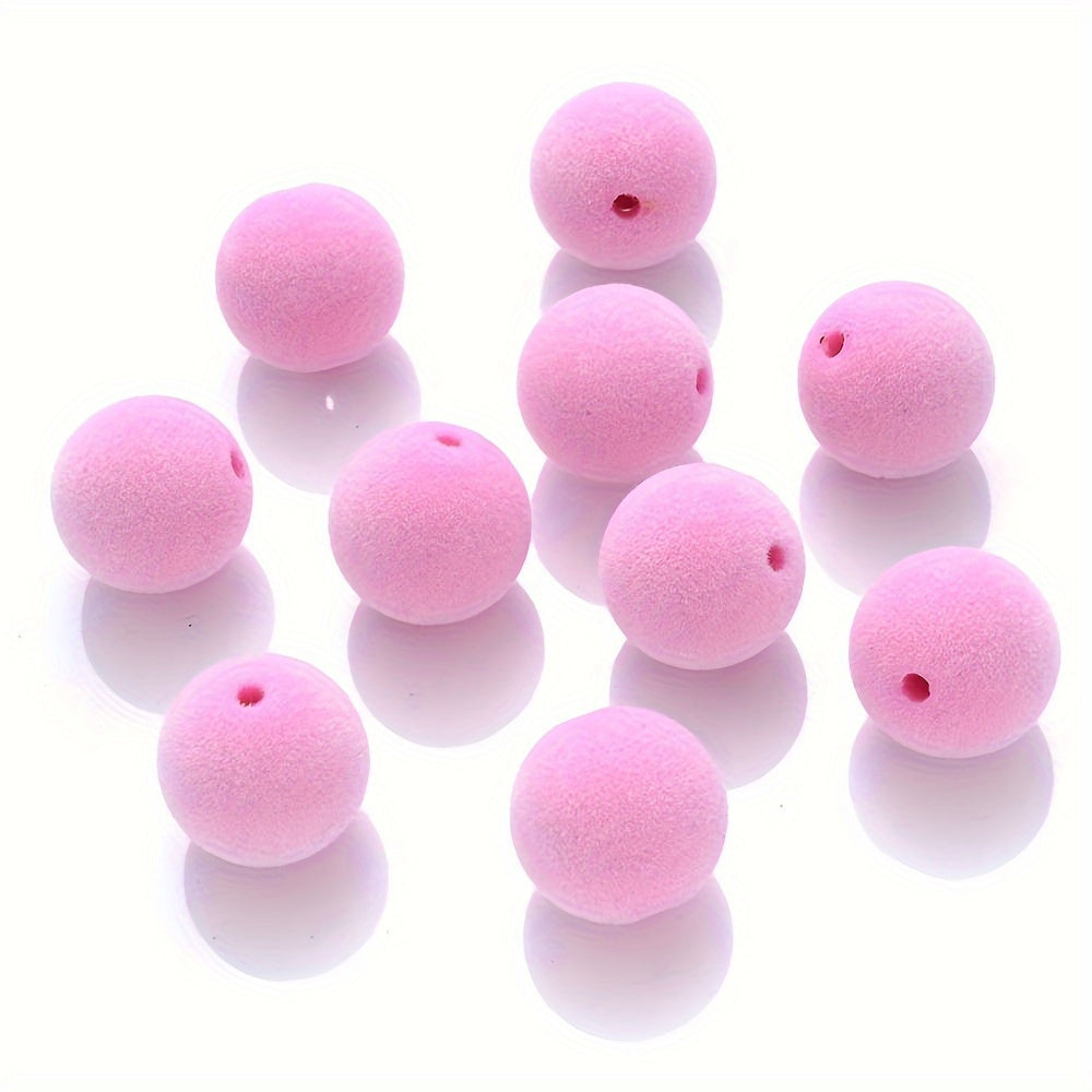 Flocking Pompom Acrylic Beads