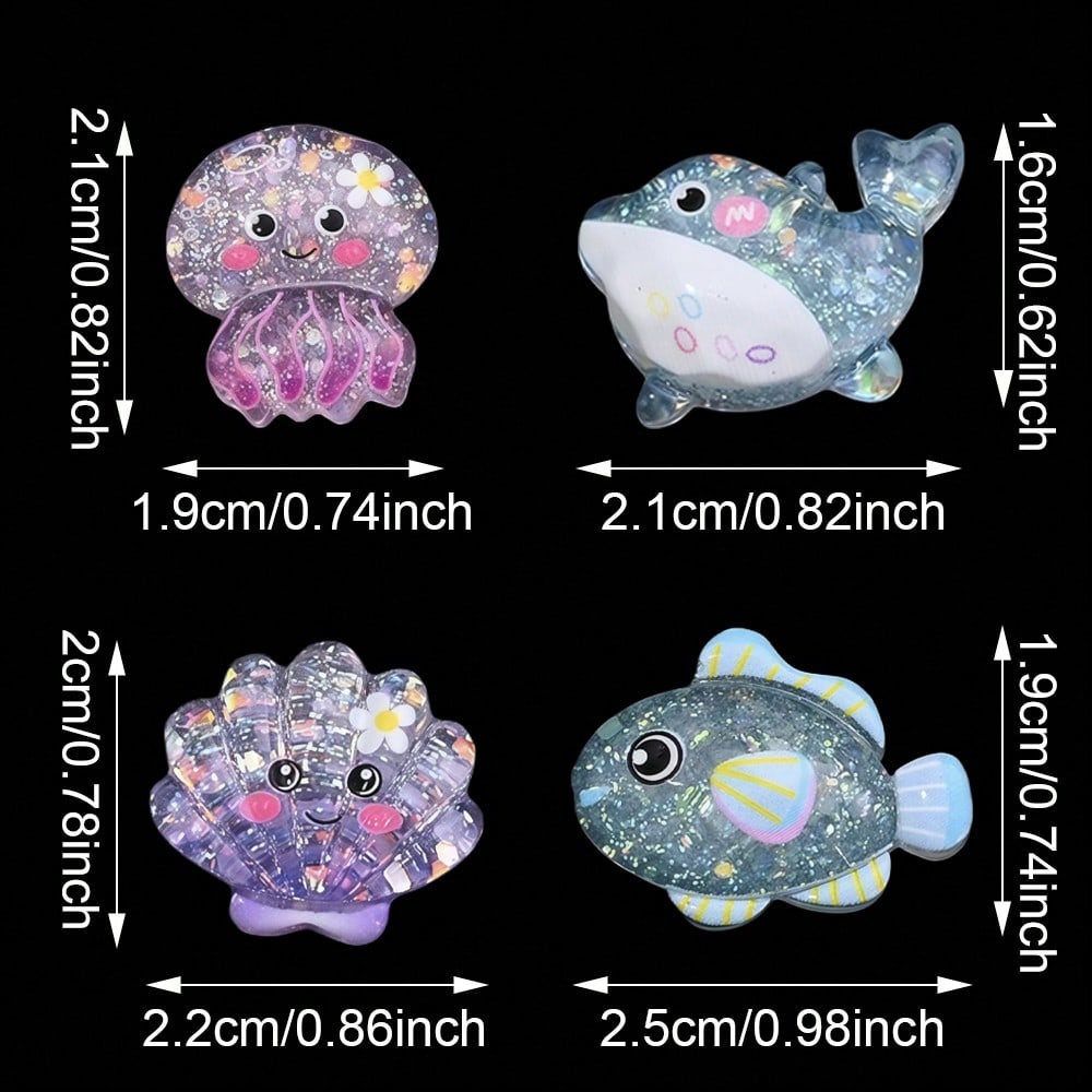 Colorful Ocean Series Resin Flatback Appliques