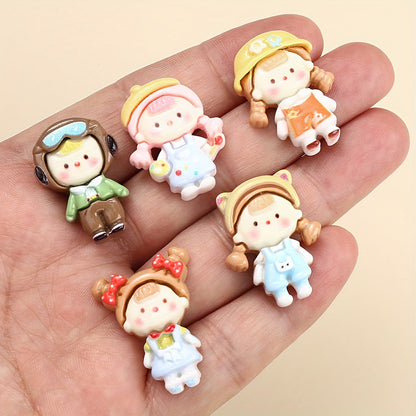 Flat Back Resin Girl Patches