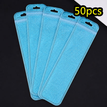 50-Piece 2.16x8.66 in Glitter Holographic Resealable Bags