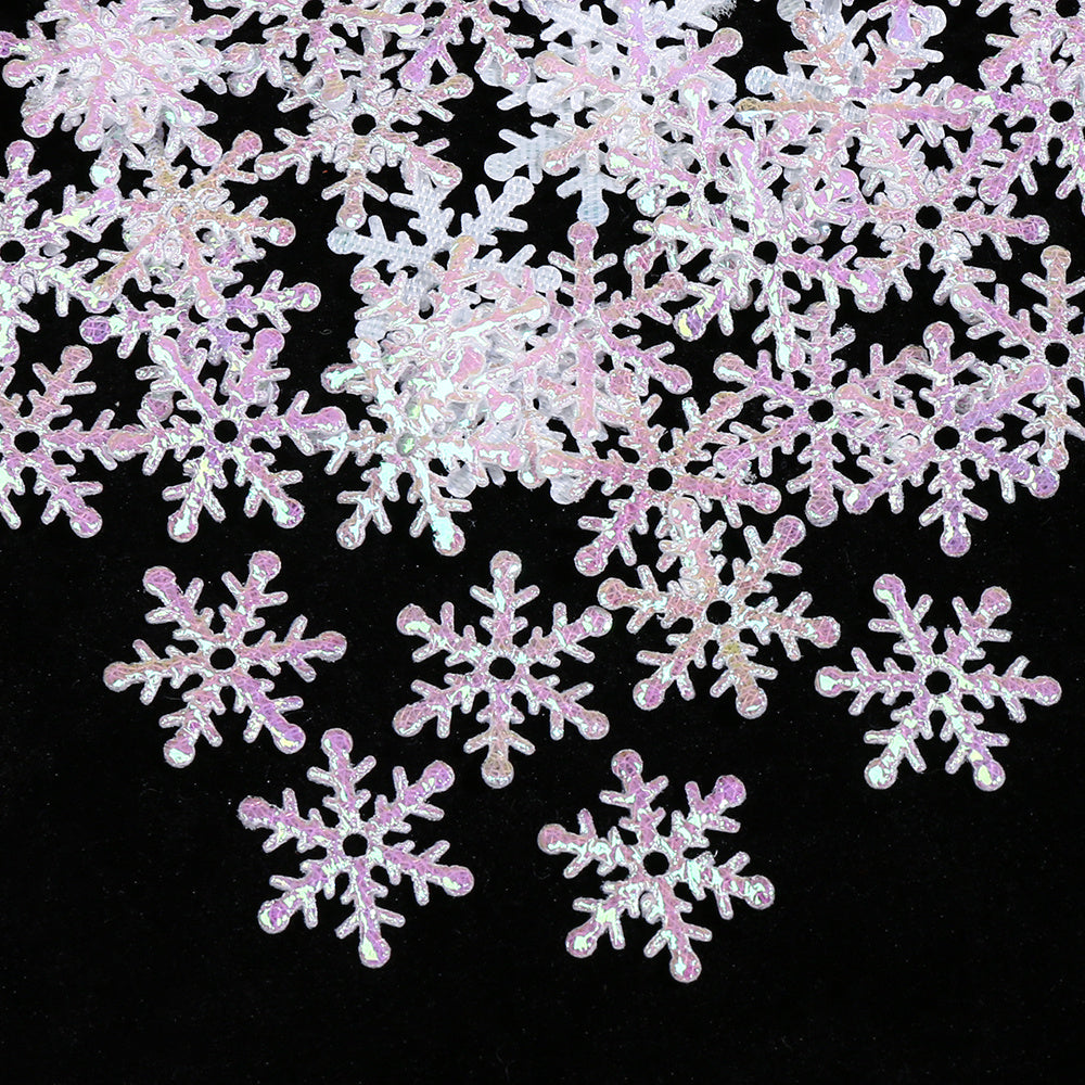 Gold & White Snowflake Polyester Decorations