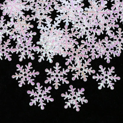 Gold & White Snowflake Polyester Decorations